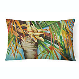 Caroline's Treasures Orange Top Palm Tree Canvas Fabric Decorative Pillow 12 x 16