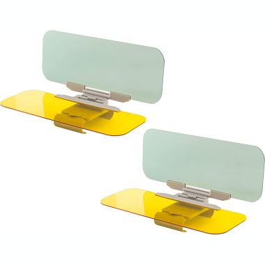 Car Windshield Tac Sun Visor Night Anti-Glare 2 Pack- Zone Tech Premium Quality Universal Sunshade and Night Vision Anti-Dazzle Windshield Driving Visor (2 Pack). View a larger version of this product image.