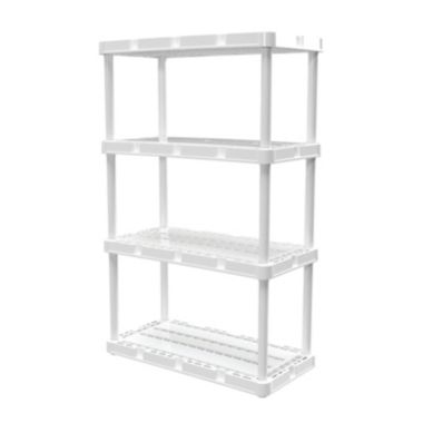 Gracious Living 4-Shelf Ventilated Light Duty Storage Unit, White. View a larger version of this product image.