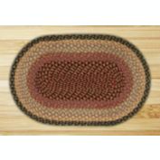 Earth Rugs C-57 Burgundy / Gray / Cream Oval Braided Rug 4 Feet x 6 Feet