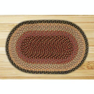 Earth Rugs C-57 Burgundy / Gray / Cream Oval Braided Rug 4 Feet x 6 Feet. View a larger version of this product image.