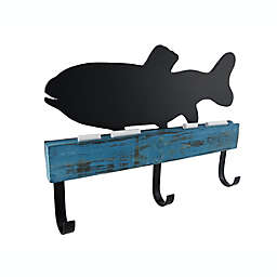 Manual Chalk it to Me Fish Shaped Chalkboard with Wall Hooks