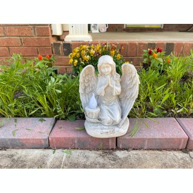 Praying Angel Watching Over Us Solar Powered Led Outdoor Decor Garden Light. View a larger version of this product image.