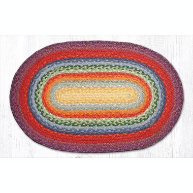 Earth Rugs C-400 Rainbow 1 Oval Braided Rug 20 x 30 inch. View a larger version of this product image.
