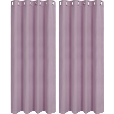 PiccoCasa Classic Window Curtain Panel Rod Pocket Solid Grommet Blackout Curtains Room Darkening Thermal Insulated Curtain Drape for Living Room Kitchen Curtains, 2 Panels 52 x 84 Inch Purple