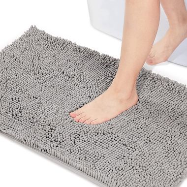 Vicyak Chenille Bathroom Rug 20 inc*32 In，Grey. View a larger version of this product image.