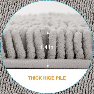 Vicyak Chenille Bathroom Rug 20 inc*32 In，Grey. View a larger version of this product image.