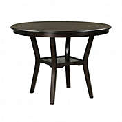 Costway 42 Inch 2-tier Round Dining Table with Storage Shelf