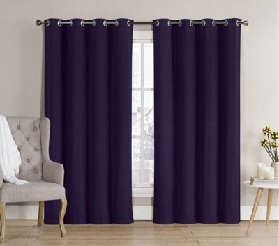 Dark Purple Bedroom Curtains Bed Bath, Dark Purple Room Darkening Curtains