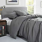 Alternate image 0 for Sweet Home Collection   Prewashed Vintage Linen Style Crinkle 3-Piece Duvet Set - Full/Queen, Gray