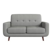 Lazzara Home Adelia 56"W Square Arm Fabric Straight Loveseat In Gray