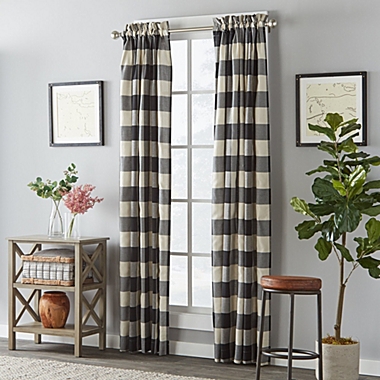 Saturday Knight Ltd Grandin Classic Tailored Woven Window Panel - 40x84", Black. View a larger version of this product image.