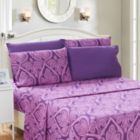 Alternate image 0 for Lux Decor Collection 6-Pieces Deep Pocket Microfiber Printed Bed Sheet Set in Full Size Purple
