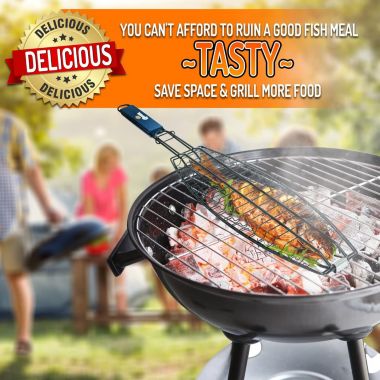 Corona BBQ Fish Grilling Basket with Locking Handle. View a larger version of this product image.