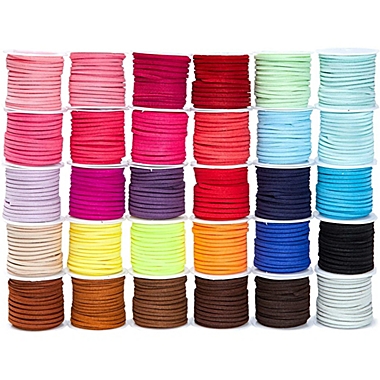 Juvale 30 Pack Leather Cord Lacing for Jewelry Making, DIY Crafts (5.5 Yards/Spool, 30 Colors). View a larger version of this product image.