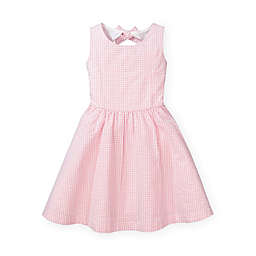 Hope & Henry Girls' Button Back Party Dress (Pink Gingham, 4)
