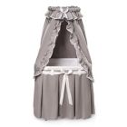Alternate image 0 for Badger Basket Co. Majesty Baby Bassinet with Canopy - Gray and White Bedding