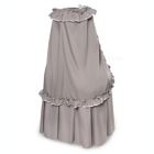 Alternate image 3 for Badger Basket Co. Majesty Baby Bassinet with Canopy - Gray and White Bedding