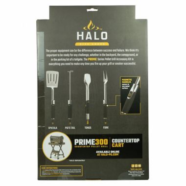 Halo Pellet Grill Essentials Kit Spatula Tongs Pigs Tail And Fork Set HS-3012. View a larger version of this product image.