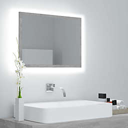 vidaXL LED Bathroom Mirror Concrete Gray 23.6