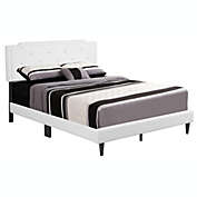 Passion Furniture Deb Jewel White Tufted Full Panel Bed