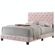 Passion Furniture Suffolk Pink Queen Panel Bed