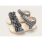 Laurenza&#39;s Baby Girls Black and White Gingham Sandals