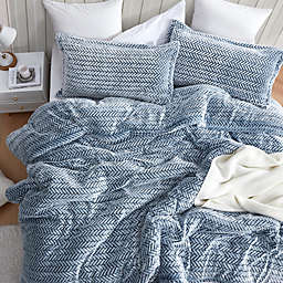 Byourbed Cozy Peaks Chevron Coma Inducer Oversized Comforter - Twin XL - Frosted Navy