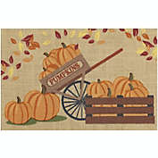 Nourison Light Enhance Fall Pumpkins Harvest 2&#39; x 3&#39; Beige Season Accent Rug