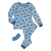 Sleep On It Infant/Toddler Boys Sea Turtles Snug Fit 2-Piece Pajama Sleep Set with Matching Socks