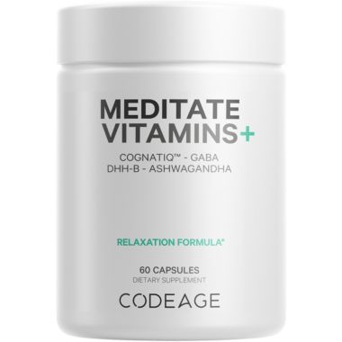 Codeage Meditate Vitamins, GABA, CognatiQ, Ashwagandha, DHH-B, Herbal Daily Supplement - 60ct. View a larger version of this product image.