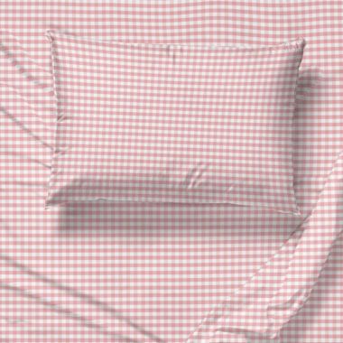 Saturday Park Pink Gingham 100% Organic Cotton Sheet Set. View a larger version of this product image.