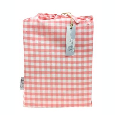 Saturday Park Pink Gingham 100% Organic Cotton Sheet Set. View a larger version of this product image.