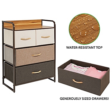 mDesign Wide Dresser Storage Chest, 4 Fabric Drawers. View a larger version of this product image.