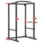 Alternate image 0 for Soozier Power Tower Squat Cage, Adjustable Multi-Function Home Gym Weightlifting Exercise Workout Station, 800lbs. Max Capacity, Black