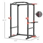 Alternate image 3 for Soozier Power Tower Squat Cage, Adjustable Multi-Function Home Gym Weightlifting Exercise Workout Station, 800lbs. Max Capacity, Black