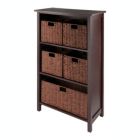 Alternate image 0 for Winsome Milan 6-Piece Storage Shelf with 5 Foldable Woven Baskets - Walnut
