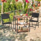 Alternate image 0 for Hivago Acacia Wood Patio Folding Dining Table Storage Shelves