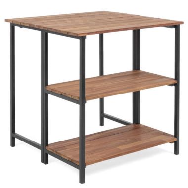 Hivago Acacia Wood Patio Folding Dining Table Storage Shelves. View a larger version of this product image.