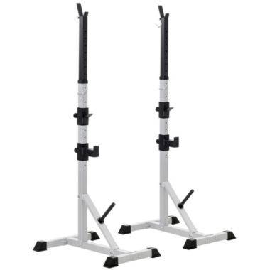 Soozier 2-Piece Pair Steel Height Adjustable Barbell Squat Rack and Bench Press 23" x 29.75" x 69.25". View a larger version of this product image.