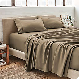 Bare Home Sheet Set - Premium 1800 Ultra-Soft Microfiber Sheets - Double Brushed - Hypoallergenic - Wrinkle Resistant (Taupe, Twin)