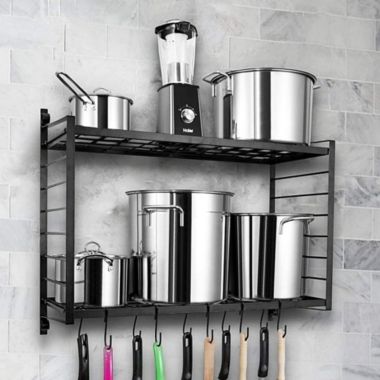 Inq Boutique 2-Tiered Wall Mounted Pot Rack. View a larger version of this product image.