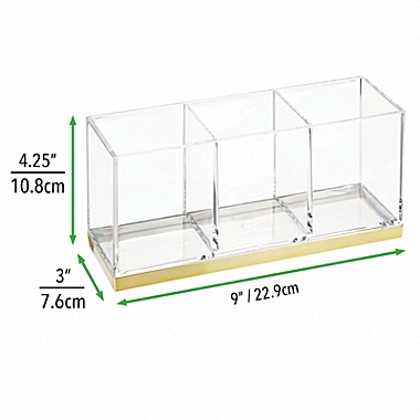 mDesign Plastic Makeup Organizer Storage Caddy Bin, 3 Sections. View a larger version of this product image.