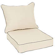 Outdoor Living and Style Tan and Gray Sunbrella Deep Seating Pillow & Cushion Chair Set