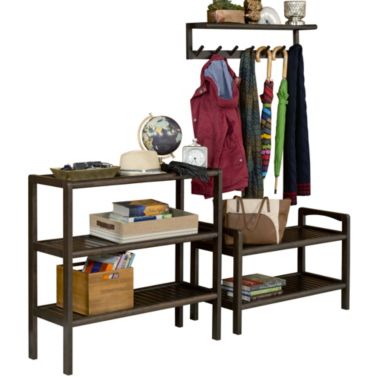 NewRidge Home Goods Abingdon 33.25"W 7-Peg Coat Rack with Shelf - Espresso. View a larger version of this product image.