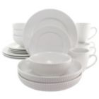 Alternate image 0 for Elama Elle 18 Piece Porcelain Dinnerware Set with 2 Large Serving Bowls in White