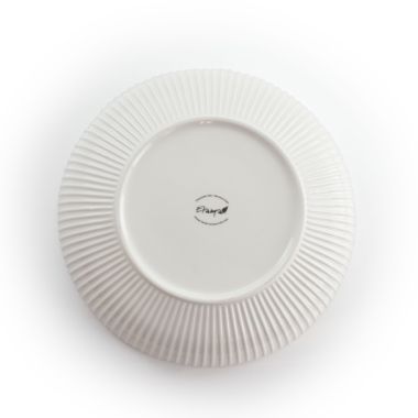 Elama Elle 18 Piece Porcelain Dinnerware Set with 2 Large Serving Bowls in White. View a larger version of this product image.