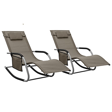vidaXL 2x Folding Sun Loungers Reclining Chairs 3 Positions Sunbeds 3 Colors 