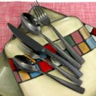 Alternate image 2 for Gibson Elite Stonehenge 20 Piece Flatware Set in Black