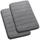 Alternate image 0 for PiccoCasa Set of 2 Memory Foam Bath Mat Rug, Absorbent Velvet Memory Foam Bath Mat with Durable PVC Backing, 17"X24" Gray